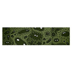 Green Bacteria Digital Wallpaper Eyes Look Biology Pattern Oblong Satin Scarf (16  X 60 ) by danenraven