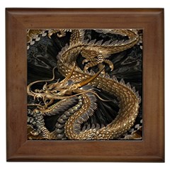 Gold And Silver Dragon Illustration Chinese Dragon Animal Framed Tile