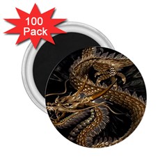 Gold And Silver Dragon Illustration Chinese Dragon Animal 2 25  Magnets (100 Pack)  by danenraven