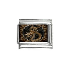 Gold And Silver Dragon Illustration Chinese Dragon Animal Italian Charm (9mm) by danenraven