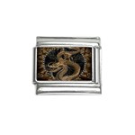 Gold And Silver Dragon Illustration Chinese Dragon Animal Italian Charm (9mm) Front