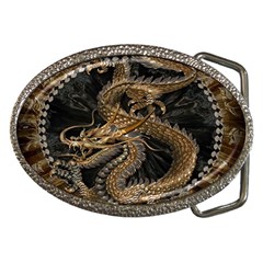 Gold And Silver Dragon Illustration Chinese Dragon Animal Belt Buckles by danenraven