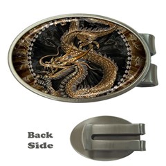 Gold And Silver Dragon Illustration Chinese Dragon Animal Money Clips (Oval) 