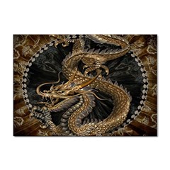 Gold And Silver Dragon Illustration Chinese Dragon Animal Sticker A4 (100 pack)