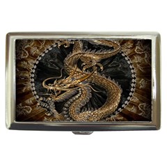 Gold And Silver Dragon Illustration Chinese Dragon Animal Cigarette Money Case by danenraven