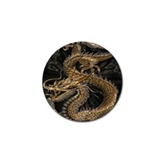 Gold And Silver Dragon Illustration Chinese Dragon Animal Golf Ball Marker (4 Pack) by danenraven