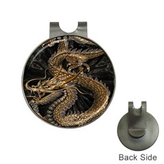 Gold And Silver Dragon Illustration Chinese Dragon Animal Hat Clips With Golf Markers by danenraven