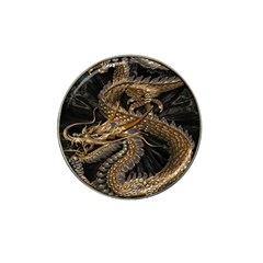 Gold And Silver Dragon Illustration Chinese Dragon Animal Hat Clip Ball Marker by danenraven