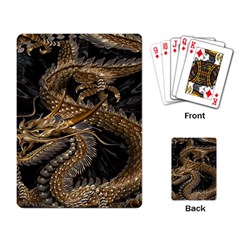 Gold And Silver Dragon Illustration Chinese Dragon Animal Playing Cards Single Design (Rectangle)