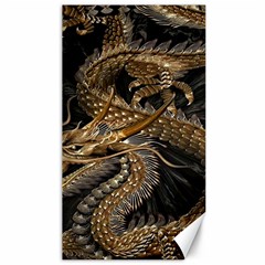 Gold And Silver Dragon Illustration Chinese Dragon Animal Canvas 40  X 72  by danenraven