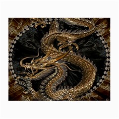 Gold And Silver Dragon Illustration Chinese Dragon Animal Small Glasses Cloth (2 Sides) by danenraven