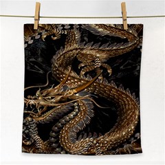 Gold And Silver Dragon Illustration Chinese Dragon Animal Face Towel