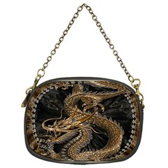 Gold And Silver Dragon Illustration Chinese Dragon Animal Chain Purse (one Side) by danenraven