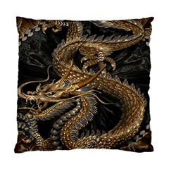 Gold And Silver Dragon Illustration Chinese Dragon Animal Standard Cushion Case (One Side)