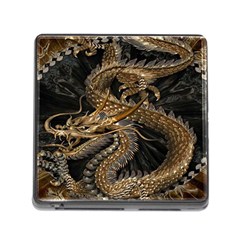 Gold And Silver Dragon Illustration Chinese Dragon Animal Memory Card Reader (Square 5 Slot)