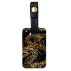 Gold And Silver Dragon Illustration Chinese Dragon Animal Luggage Tag (one side)