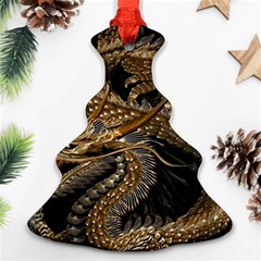 Gold And Silver Dragon Illustration Chinese Dragon Animal Ornament (Christmas Tree) 