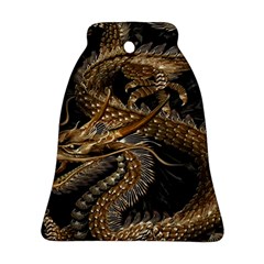 Gold And Silver Dragon Illustration Chinese Dragon Animal Bell Ornament (two Sides) by danenraven