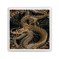 Gold And Silver Dragon Illustration Chinese Dragon Animal Memory Card Reader (Square)