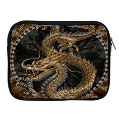 Gold And Silver Dragon Illustration Chinese Dragon Animal Apple Ipad 2/3/4 Zipper Cases by danenraven