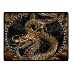 Gold And Silver Dragon Illustration Chinese Dragon Animal Double Sided Fleece Blanket (small)  by danenraven