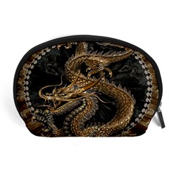 Gold And Silver Dragon Illustration Chinese Dragon Animal Accessory Pouch (Large)