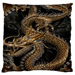 Gold And Silver Dragon Illustration Chinese Dragon Animal Standard Flano Cushion Case (one Side)