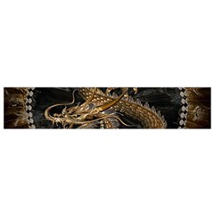 Gold And Silver Dragon Illustration Chinese Dragon Animal Small Flano Scarf by danenraven