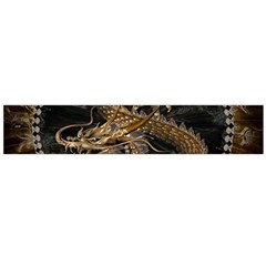 Gold And Silver Dragon Illustration Chinese Dragon Animal Large Flano Scarf  by danenraven