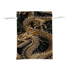 Gold And Silver Dragon Illustration Chinese Dragon Animal Lightweight Drawstring Pouch (l) by danenraven