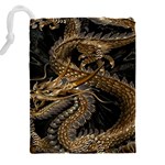 Gold And Silver Dragon Illustration Chinese Dragon Animal Drawstring Pouch (4XL) Back