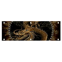 Gold And Silver Dragon Illustration Chinese Dragon Animal Banner And Sign 6  X 2 