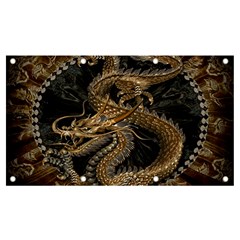 Gold And Silver Dragon Illustration Chinese Dragon Animal Banner And Sign 7  X 4 