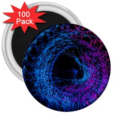 Symmetry Awesome 3d Digital Art Graphic Pattern Vortex 3  Magnets (100 Pack) by danenraven