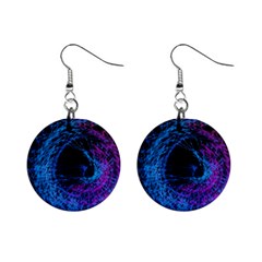 Symmetry Awesome 3d Digital Art Graphic Pattern Vortex Mini Button Earrings by danenraven