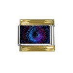 Symmetry Awesome 3d Digital Art Graphic Pattern Vortex Gold Trim Italian Charm (9mm) Front