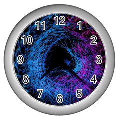 Symmetry Awesome 3d Digital Art Graphic Pattern Vortex Wall Clock (silver) by danenraven