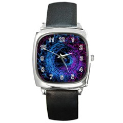 Symmetry Awesome 3d Digital Art Graphic Pattern Vortex Square Metal Watch by danenraven