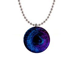 Symmetry Awesome 3d Digital Art Graphic Pattern Vortex 1  Button Necklace by danenraven