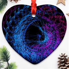 Symmetry Awesome 3d Digital Art Graphic Pattern Vortex Heart Ornament (two Sides) by danenraven