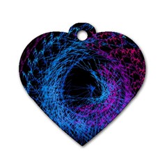 Symmetry Awesome 3d Digital Art Graphic Pattern Vortex Dog Tag Heart (two Sides) by danenraven