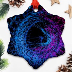 Symmetry Awesome 3d Digital Art Graphic Pattern Vortex Snowflake Ornament (two Sides) by danenraven