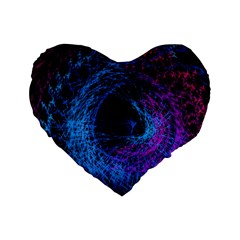 Symmetry Awesome 3d Digital Art Graphic Pattern Vortex Standard 16  Premium Heart Shape Cushions by danenraven