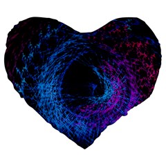 Symmetry Awesome 3d Digital Art Graphic Pattern Vortex Large 19  Premium Heart Shape Cushions by danenraven