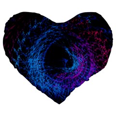 Symmetry Awesome 3d Digital Art Graphic Pattern Vortex Large 19  Premium Flano Heart Shape Cushions by danenraven