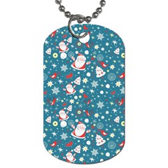 Santa Claus Illustration  Background Dog Tag (one Side) by danenraven