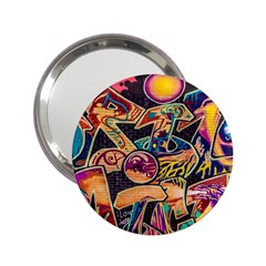 Doodle Wallpaper Texture Grafiti Multi Colored Art 2.25  Handbag Mirrors