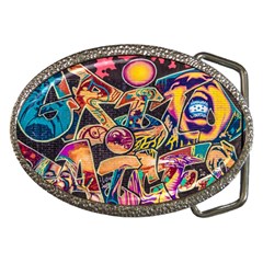 Doodle Wallpaper Texture Grafiti Multi Colored Art Belt Buckles