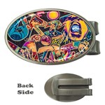 Doodle Wallpaper Texture Grafiti Multi Colored Art Money Clips (Oval)  Front