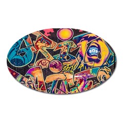 Doodle Wallpaper Texture Grafiti Multi Colored Art Oval Magnet